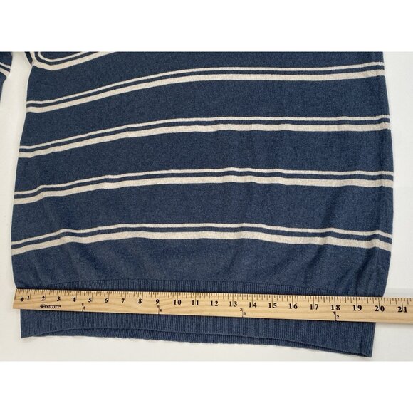 LL Bean V-Neck Striped Sweater Mens SZ XL Reg Cashmere Blend Long Sleeve 288662 - Picture 9 of 12